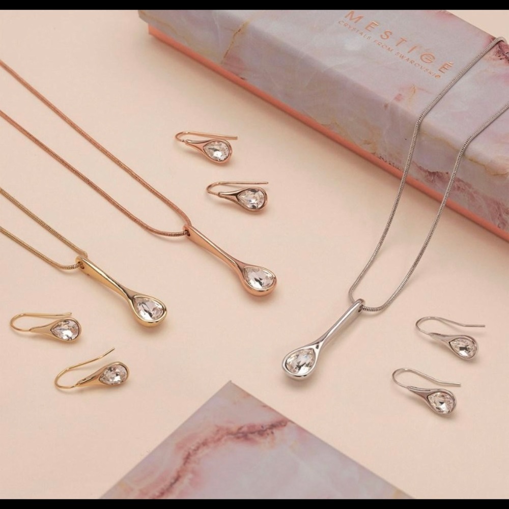 Mestigé Iris Silver Necklace w/ Swarovski Crystal